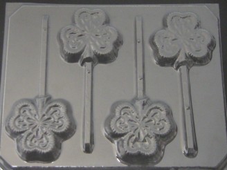 1806 Fancy Shamrock Chocolate or Hard Candy Lollipop Mold